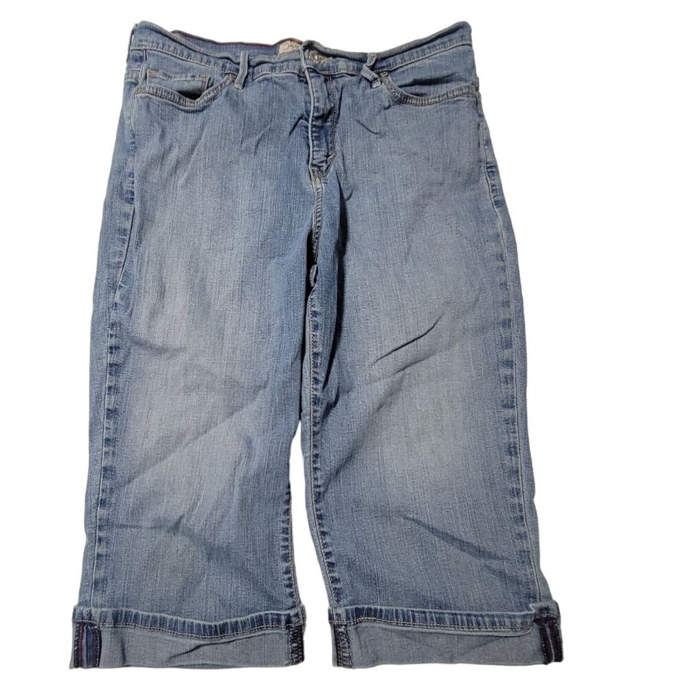 Levis 512 Perfectly Slimming Capri Jeans Womens Size 14 High Rise Denim Pants